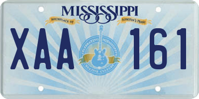 MS license plate XAA161
