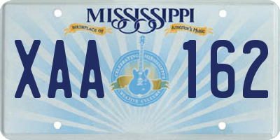 MS license plate XAA162