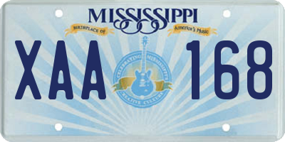 MS license plate XAA168