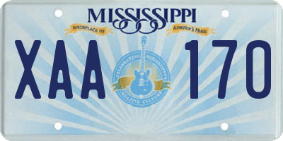 MS license plate XAA170