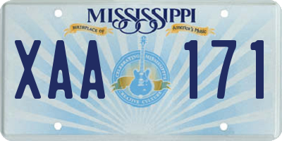 MS license plate XAA171