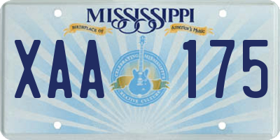 MS license plate XAA175