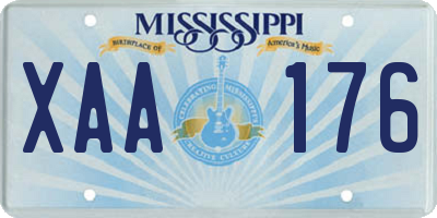 MS license plate XAA176