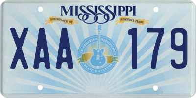MS license plate XAA179