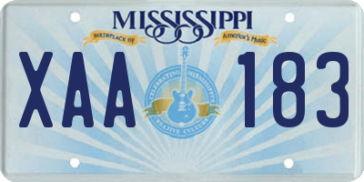 MS license plate XAA183