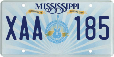 MS license plate XAA185