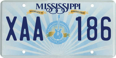 MS license plate XAA186