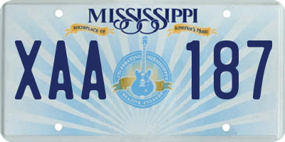 MS license plate XAA187