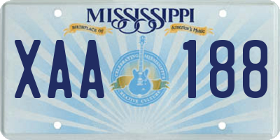 MS license plate XAA188