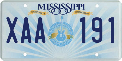 MS license plate XAA191