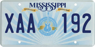 MS license plate XAA192