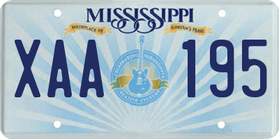 MS license plate XAA195