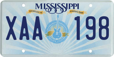 MS license plate XAA198