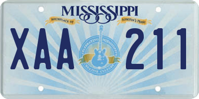 MS license plate XAA211