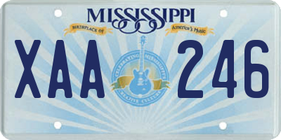 MS license plate XAA246