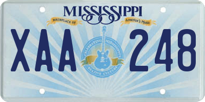 MS license plate XAA248