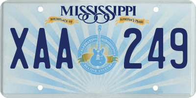 MS license plate XAA249