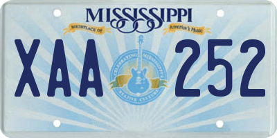MS license plate XAA252