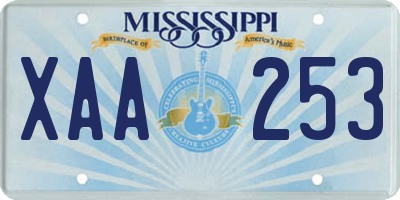 MS license plate XAA253
