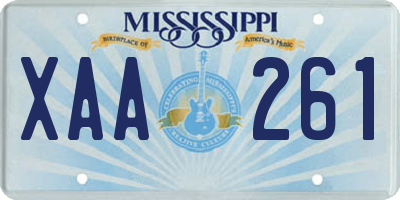 MS license plate XAA261
