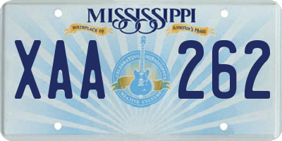 MS license plate XAA262