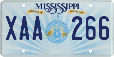 MS license plate XAA266