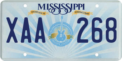 MS license plate XAA268