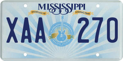 MS license plate XAA270