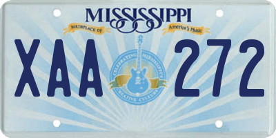 MS license plate XAA272