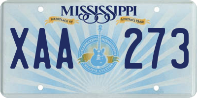 MS license plate XAA273