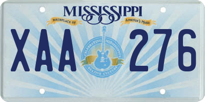 MS license plate XAA276