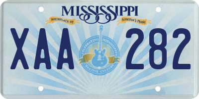 MS license plate XAA282