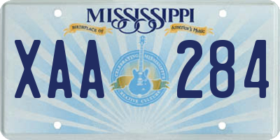 MS license plate XAA284