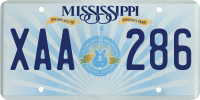 MS license plate XAA286