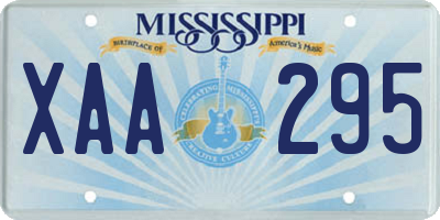 MS license plate XAA295