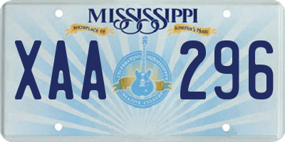 MS license plate XAA296
