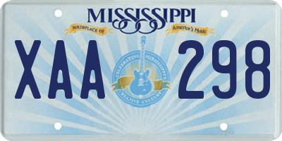 MS license plate XAA298