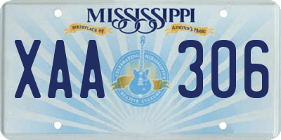 MS license plate XAA306