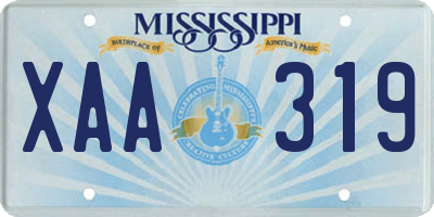 MS license plate XAA319
