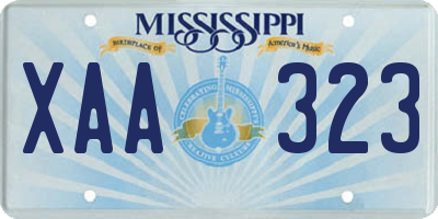 MS license plate XAA323