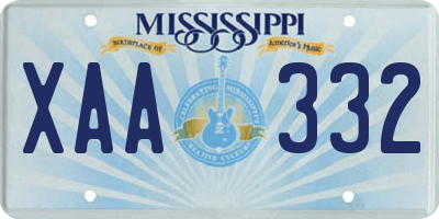 MS license plate XAA332