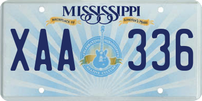 MS license plate XAA336