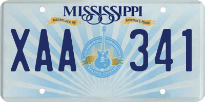 MS license plate XAA341