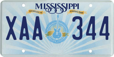 MS license plate XAA344