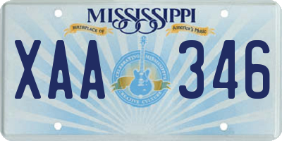 MS license plate XAA346