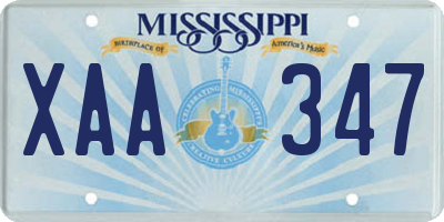 MS license plate XAA347