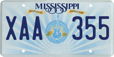 MS license plate XAA355