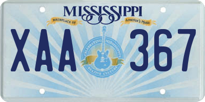MS license plate XAA367