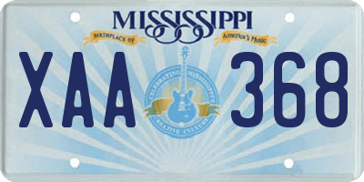 MS license plate XAA368
