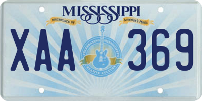 MS license plate XAA369